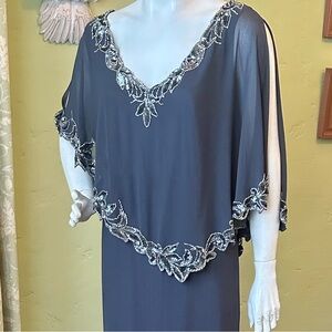Jakara - Formal Beaded Asymmetrical Gown. Petite LG / 14